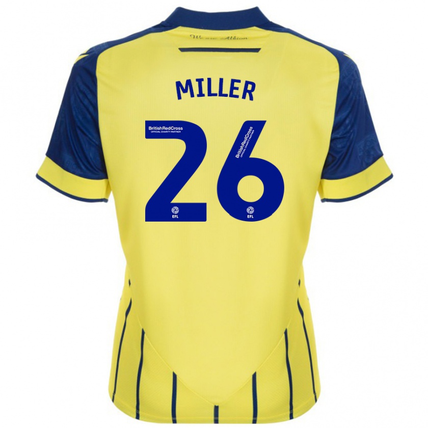 Kandiny Hombre Camiseta Nna Miller #26 Amarillo Azul 2ª Equipación 2024/25 La Camisa Chile