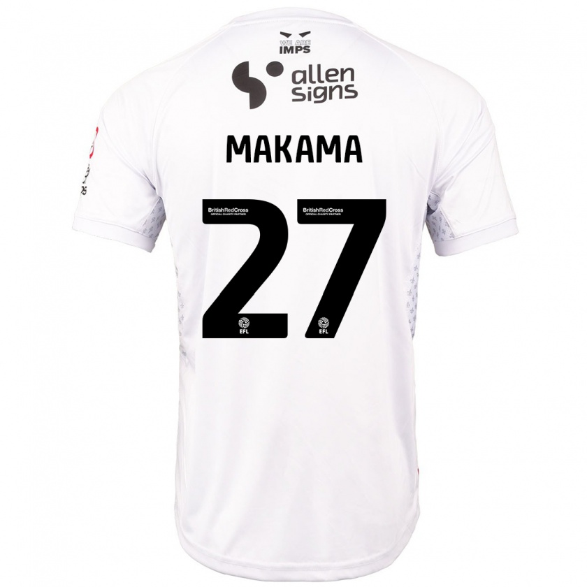 Kandiny Hombre Camiseta Jovon Makama #27 Rojo Blanco 2ª Equipación 2024/25 La Camisa Chile