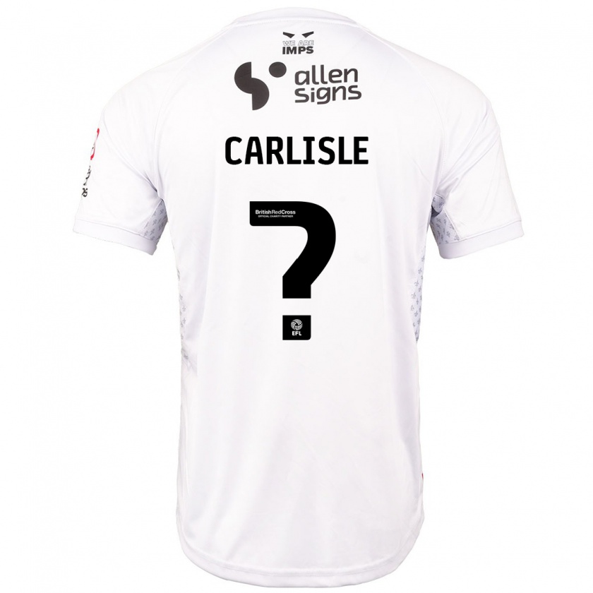 Kandiny Hombre Camiseta Charlie Carlisle #0 Rojo Blanco 2ª Equipación 2024/25 La Camisa Chile