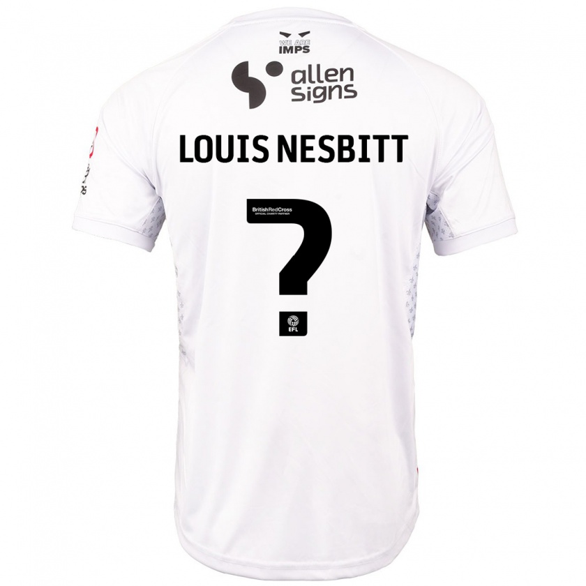 Kandiny Hombre Camiseta Louis Nesbitt #0 Rojo Blanco 2ª Equipación 2024/25 La Camisa Chile