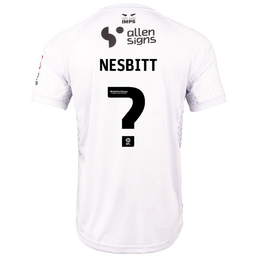 Kandiny Hombre Camiseta Tom Nesbitt #0 Rojo Blanco 2ª Equipación 2024/25 La Camisa Chile