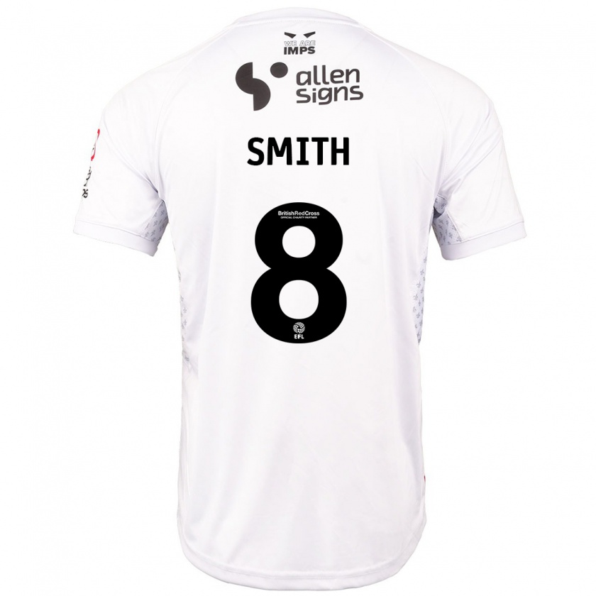 Kandiny Hombre Camiseta Alistair Smith #8 Rojo Blanco 2ª Equipación 2024/25 La Camisa Chile