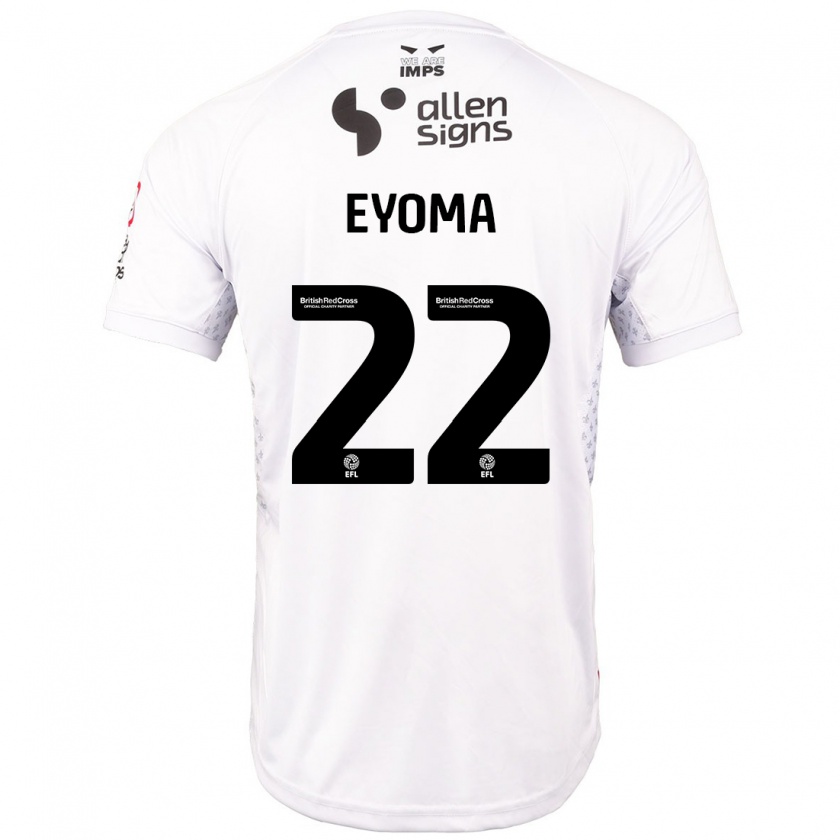 Kandiny Hombre Camiseta Timothy Eyoma #22 Rojo Blanco 2ª Equipación 2024/25 La Camisa Chile