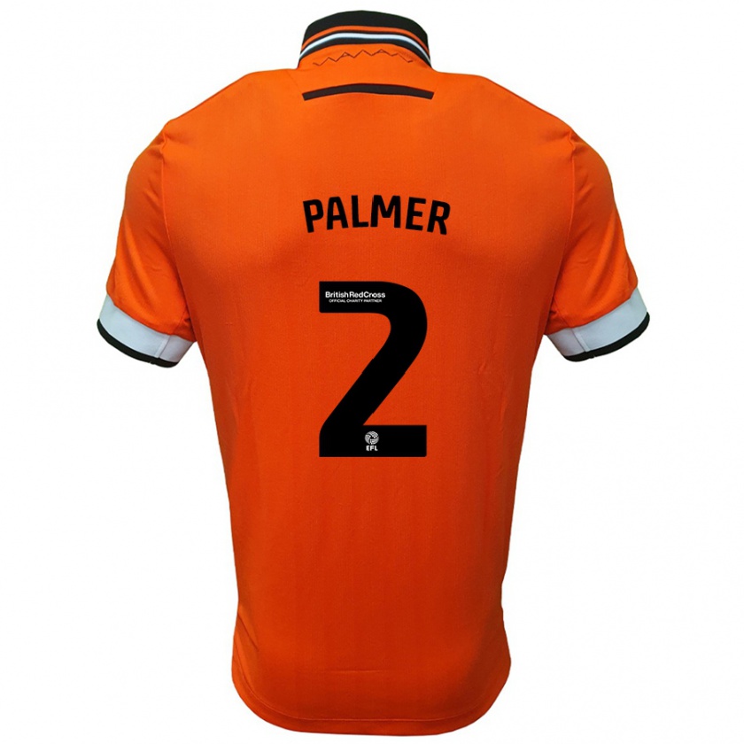 Kandiny Hombre Camiseta Liam Palmer #2 Naranja Blanco 2ª Equipación 2024/25 La Camisa Chile