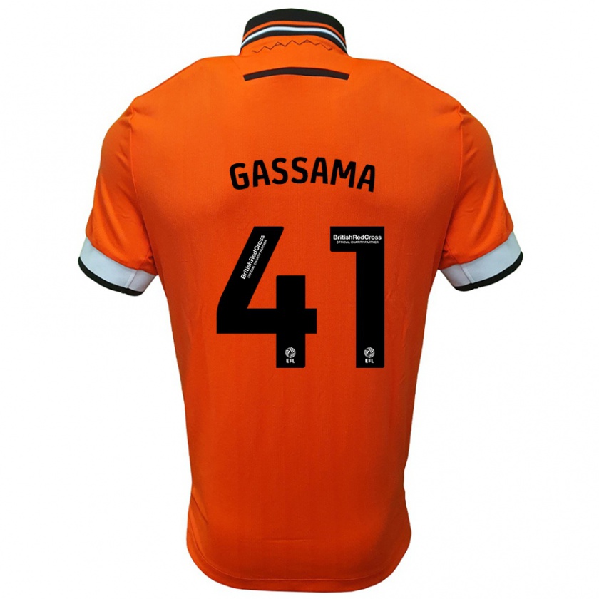 Kandiny Hombre Camiseta Djeidi Gassama #41 Naranja Blanco 2ª Equipación 2024/25 La Camisa Chile