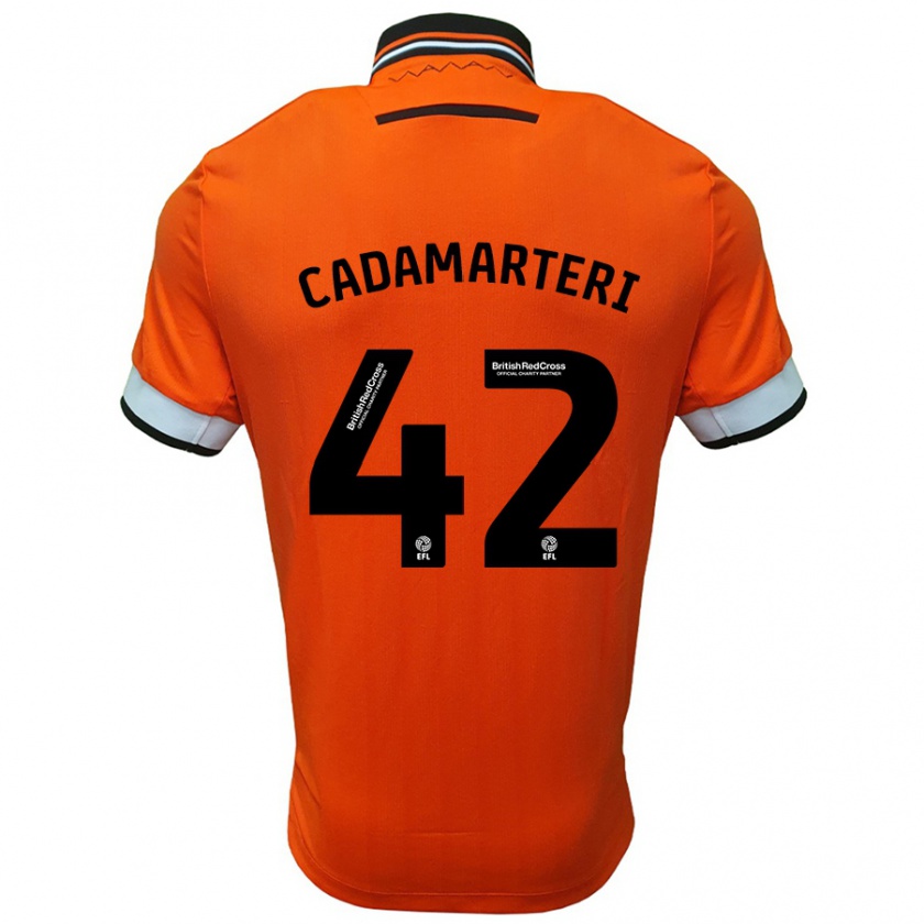 Kandiny Hombre Camiseta Bailey Cadamarteri #42 Naranja Blanco 2ª Equipación 2024/25 La Camisa Chile