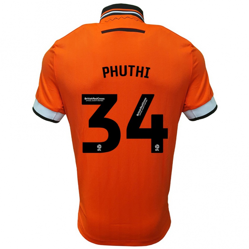 Kandiny Hombre Camiseta Joey Phuthi #34 Naranja Blanco 2ª Equipación 2024/25 La Camisa Chile