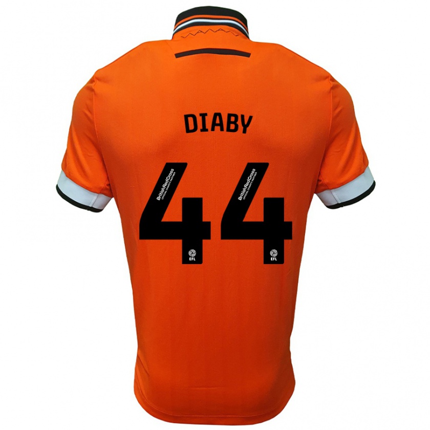 Kandiny Hombre Camiseta Momo Diaby #44 Naranja Blanco 2ª Equipación 2024/25 La Camisa Chile