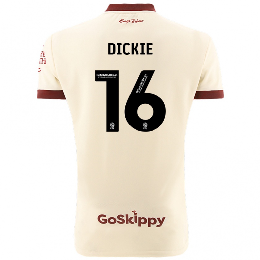 Kandiny Hombre Camiseta Rob Dickie #16 Crema Blanco 2ª Equipación 2024/25 La Camisa Chile