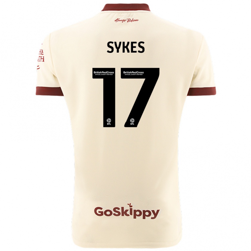 Kandiny Hombre Camiseta Mark Sykes #17 Crema Blanco 2ª Equipación 2024/25 La Camisa Chile