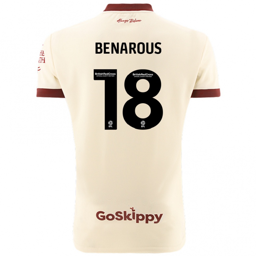 Kandiny Hombre Camiseta Ayman Benarous #18 Crema Blanco 2ª Equipación 2024/25 La Camisa Chile