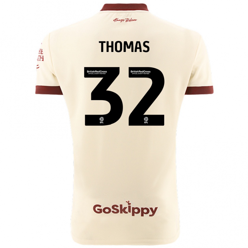 Kandiny Hombre Camiseta Lewis Thomas #32 Crema Blanco 2ª Equipación 2024/25 La Camisa Chile