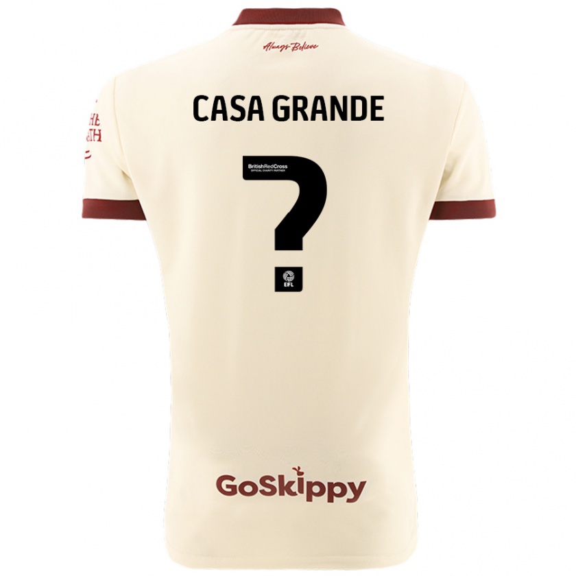 Kandiny Hombre Camiseta Josey Casa-Grande #0 Crema Blanco 2ª Equipación 2024/25 La Camisa Chile