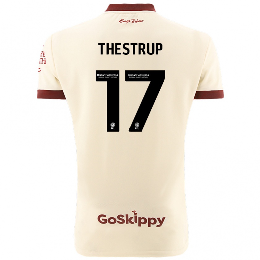 Kandiny Hombre Camiseta Amalie Thestrup #17 Crema Blanco 2ª Equipación 2024/25 La Camisa Chile