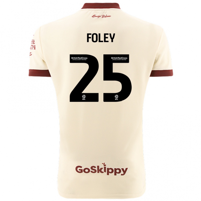 Kandiny Hombre Camiseta Erin Foley #25 Crema Blanco 2ª Equipación 2024/25 La Camisa Chile