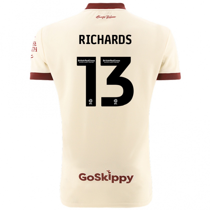 Kandiny Hombre Camiseta Harvey Wiles-Richards #13 Crema Blanco 2ª Equipación 2024/25 La Camisa Chile