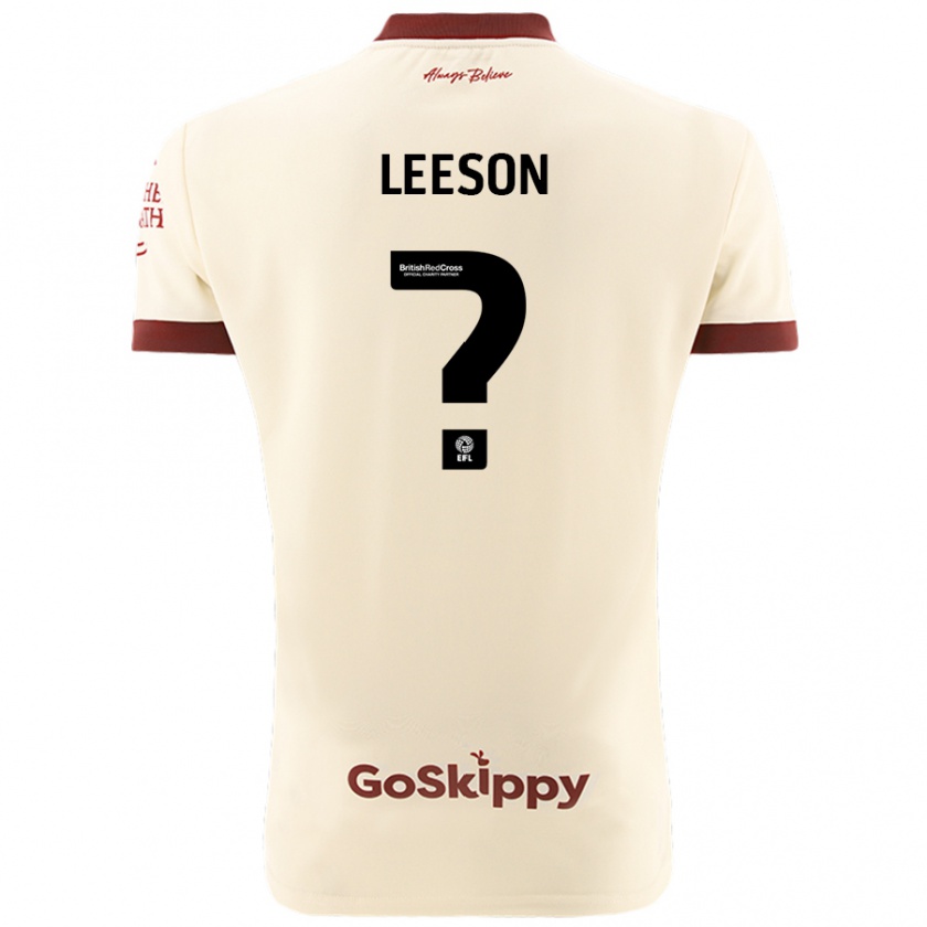 Kandiny Hombre Camiseta Harry Leeson #0 Crema Blanco 2ª Equipación 2024/25 La Camisa Chile