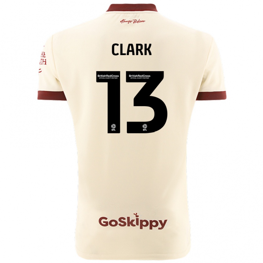 Kandiny Hombre Camiseta Olivia Clark #13 Crema Blanco 2ª Equipación 2024/25 La Camisa Chile