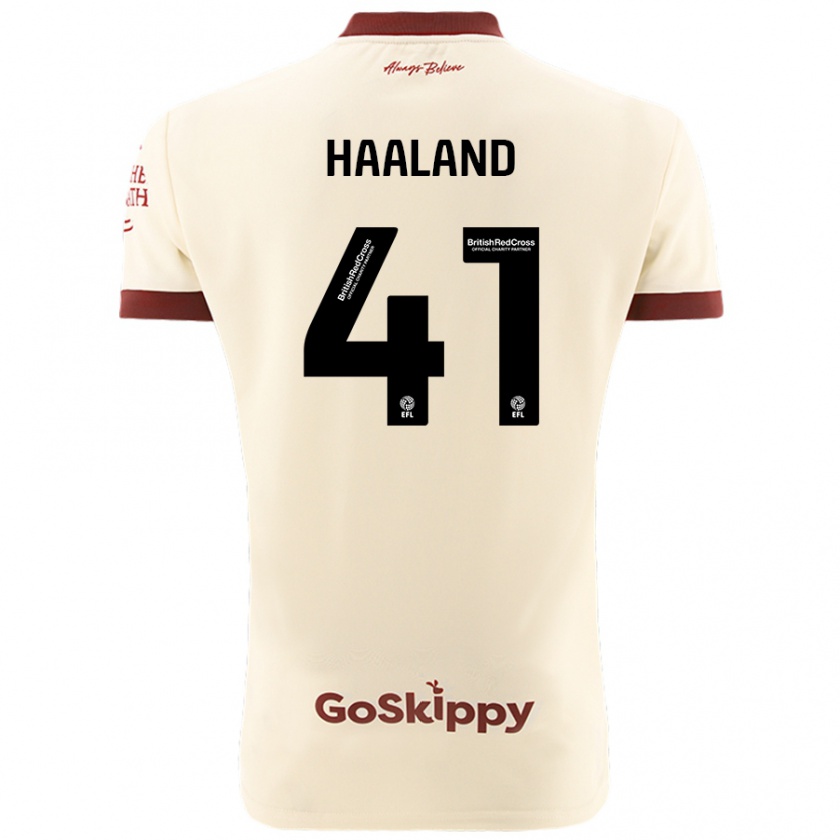 Kandiny Hombre Camiseta Benedicte Haaland #41 Crema Blanco 2ª Equipación 2024/25 La Camisa Chile