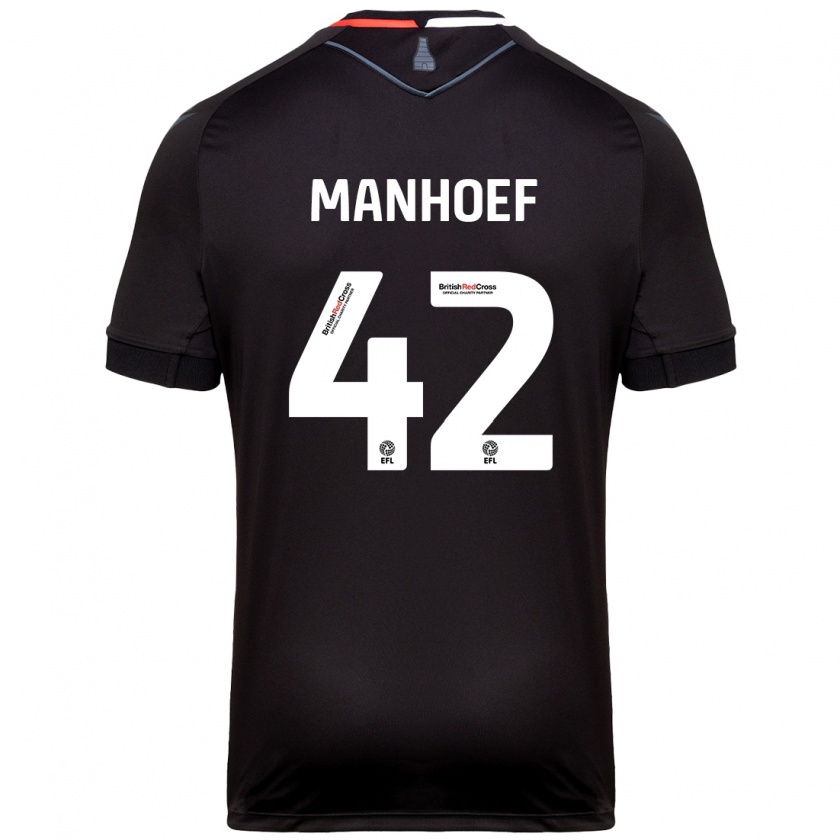 Kandiny Hombre Camiseta Million Manhoef #42 Negro 2ª Equipación 2024/25 La Camisa Chile