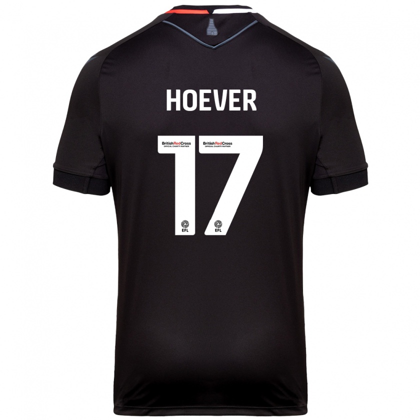 Kandiny Hombre Camiseta Ki-Jana Hoever #17 Negro 2ª Equipación 2024/25 La Camisa Chile