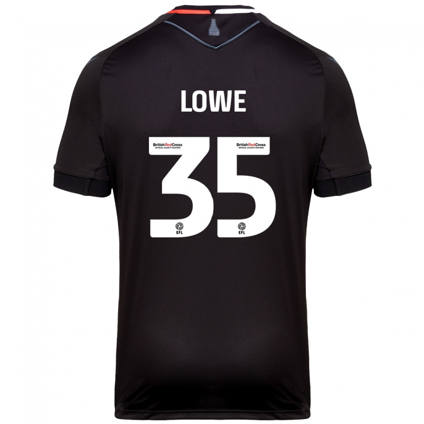 Kandiny Hombre Camiseta Nathan Lowe #35 Negro 2ª Equipación 2024/25 La Camisa Chile