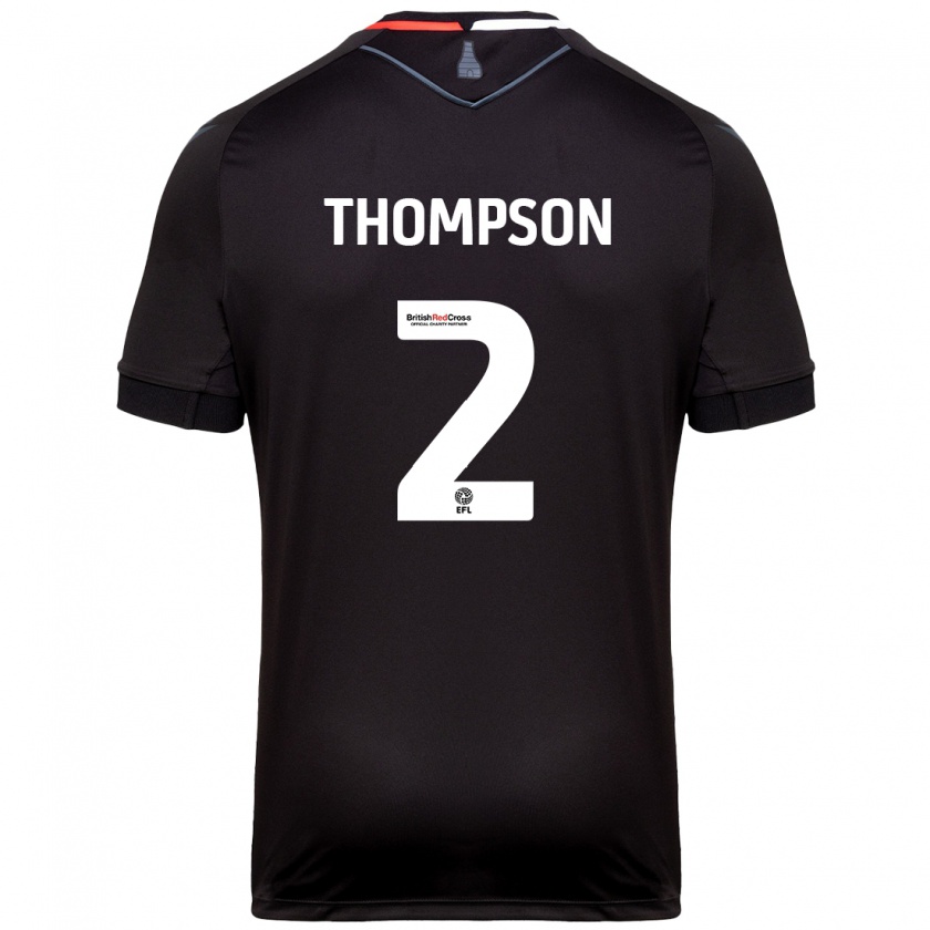 Kandiny Hombre Camiseta Sophie Thompson #2 Negro 2ª Equipación 2024/25 La Camisa Chile