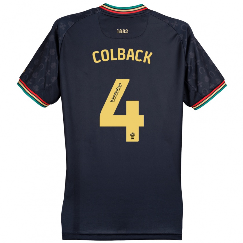 Kandiny Hombre Camiseta Jack Colback #4 Azul Marino Oscuro 2ª Equipación 2024/25 La Camisa Chile