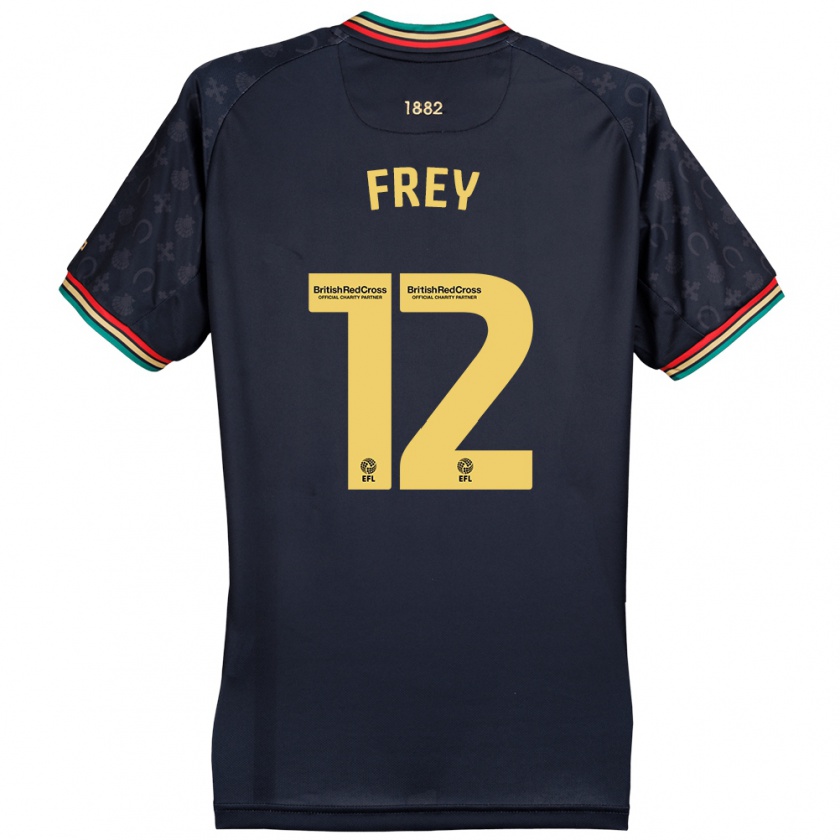 Kandiny Hombre Camiseta Michael Frey #12 Azul Marino Oscuro 2ª Equipación 2024/25 La Camisa Chile