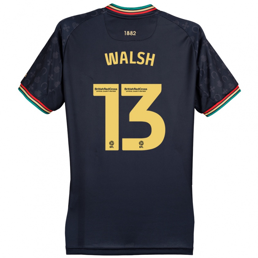 Kandiny Hombre Camiseta Joe Walsh #13 Azul Marino Oscuro 2ª Equipación 2024/25 La Camisa Chile