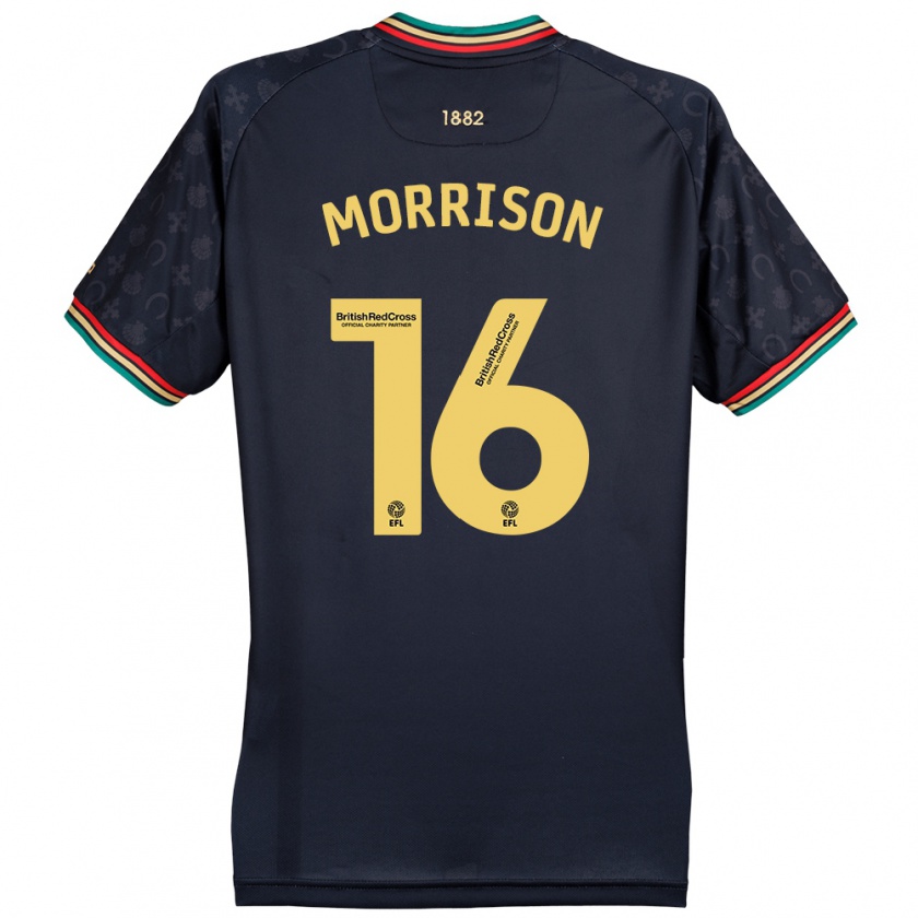 Kandiny Hombre Camiseta Liam Morrison #16 Azul Marino Oscuro 2ª Equipación 2024/25 La Camisa Chile