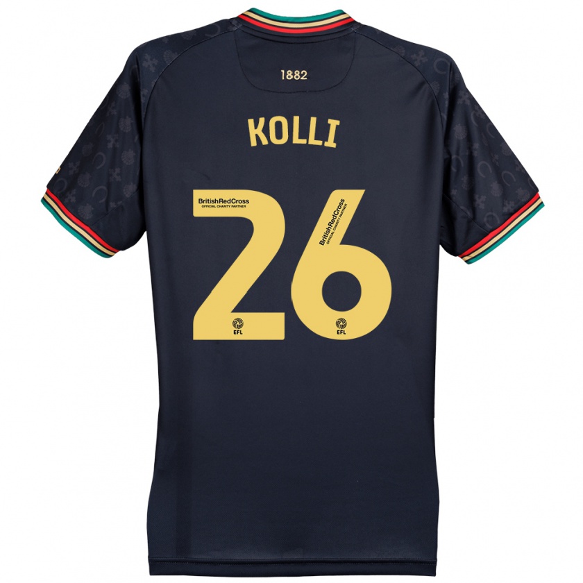 Kandiny Hombre Camiseta Rayan Kolli #26 Azul Marino Oscuro 2ª Equipación 2024/25 La Camisa Chile