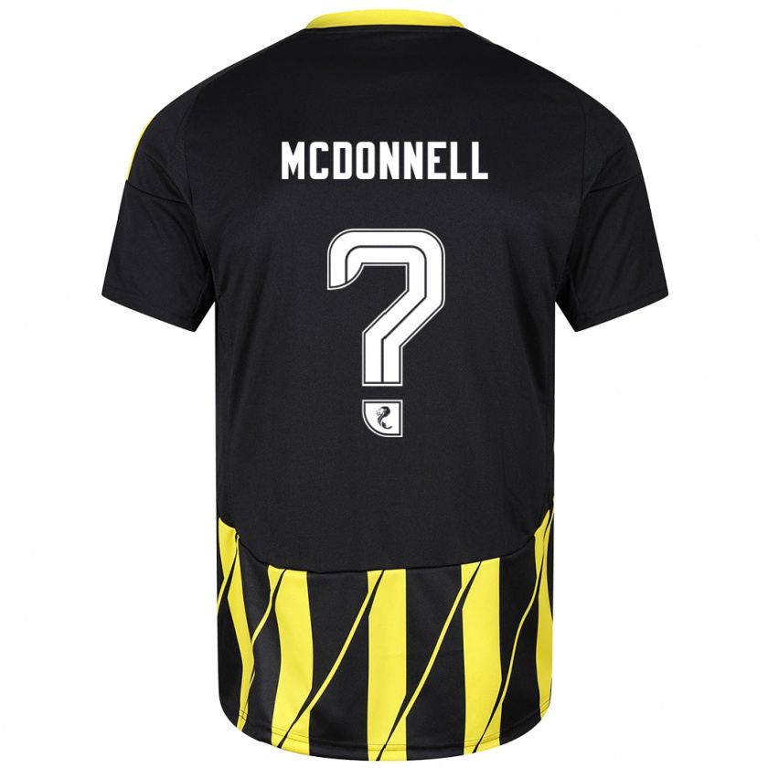 Kandiny Hombre Camiseta Noah Mcdonnell #0 Negro Amarillo 2ª Equipación 2024/25 La Camisa Chile