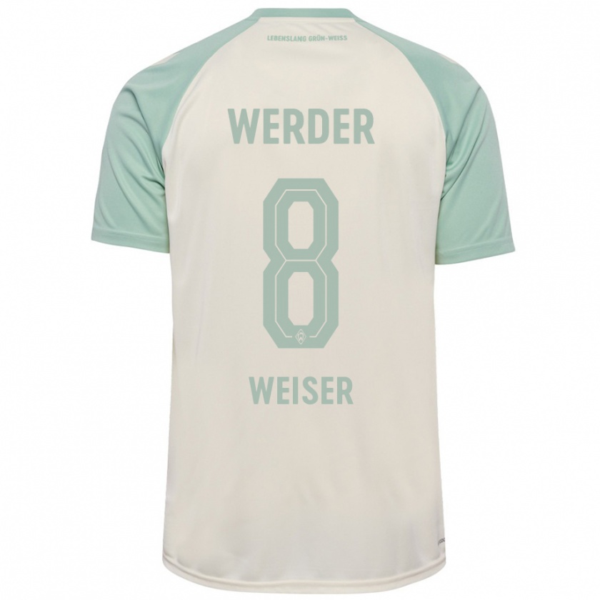 Kandiny Hombre Camiseta Mitchell Weiser #8 Blanquecino Verde Claro 2ª Equipación 2024/25 La Camisa Chile