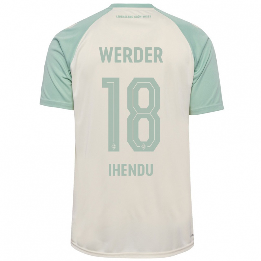 Kandiny Hombre Camiseta Daniel Ihendu #18 Blanquecino Verde Claro 2ª Equipación 2024/25 La Camisa Chile