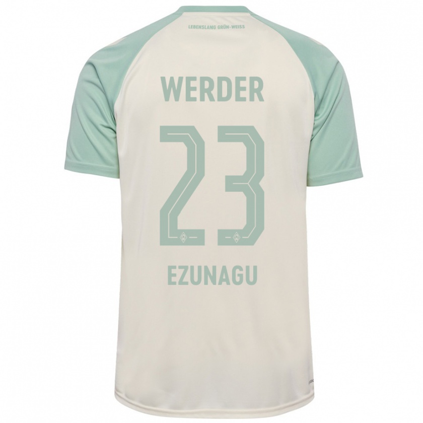 Kandiny Hombre Camiseta Ike Ezunagu #23 Blanquecino Verde Claro 2ª Equipación 2024/25 La Camisa Chile