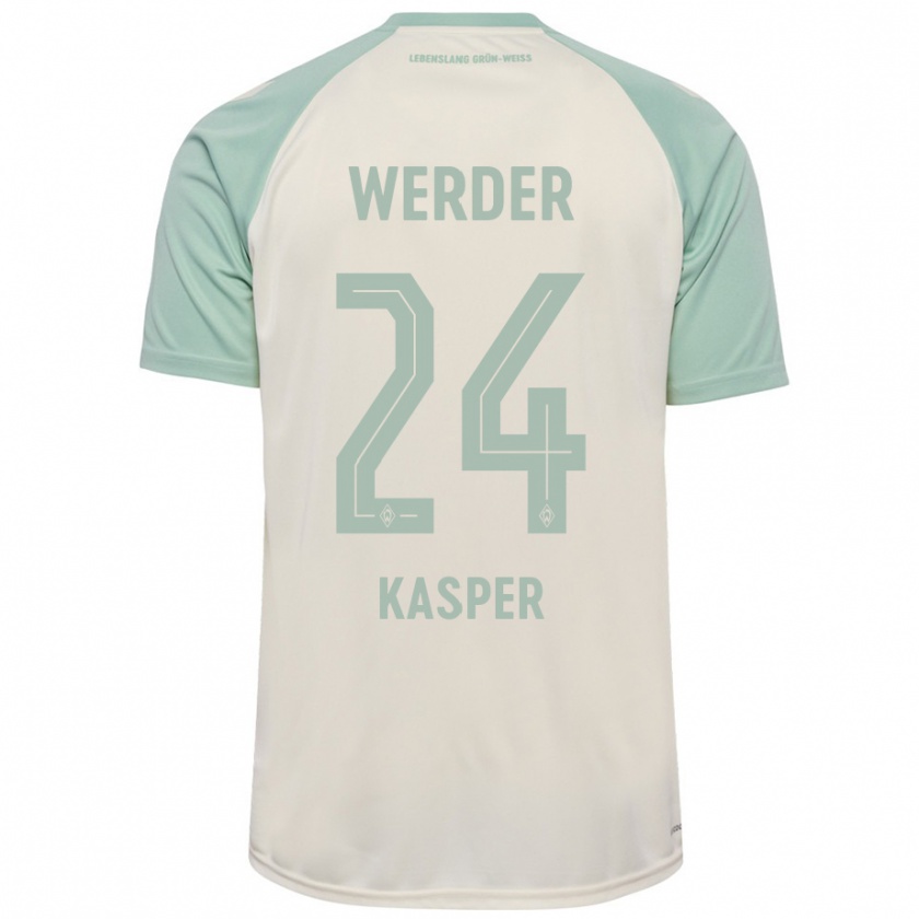 Kandiny Hombre Camiseta Dominik Kasper #24 Blanquecino Verde Claro 2ª Equipación 2024/25 La Camisa Chile