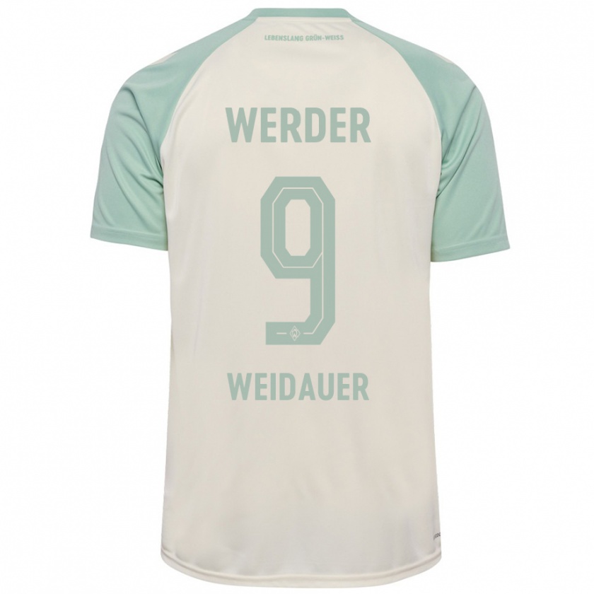 Kandiny Hombre Camiseta Sophie Weidauer #9 Blanquecino Verde Claro 2ª Equipación 2024/25 La Camisa Chile