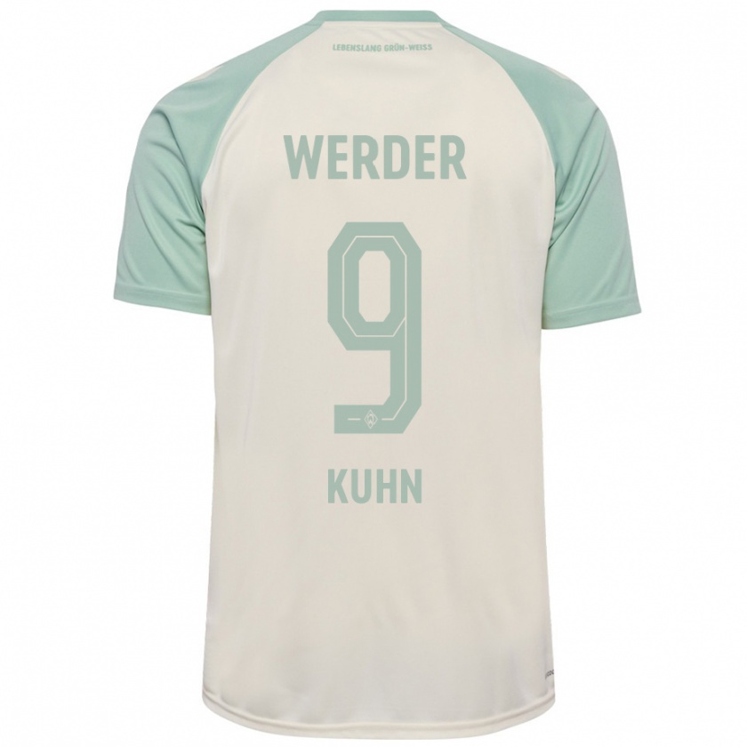 Kandiny Hombre Camiseta Philipp Kühn #9 Blanquecino Verde Claro 2ª Equipación 2024/25 La Camisa Chile