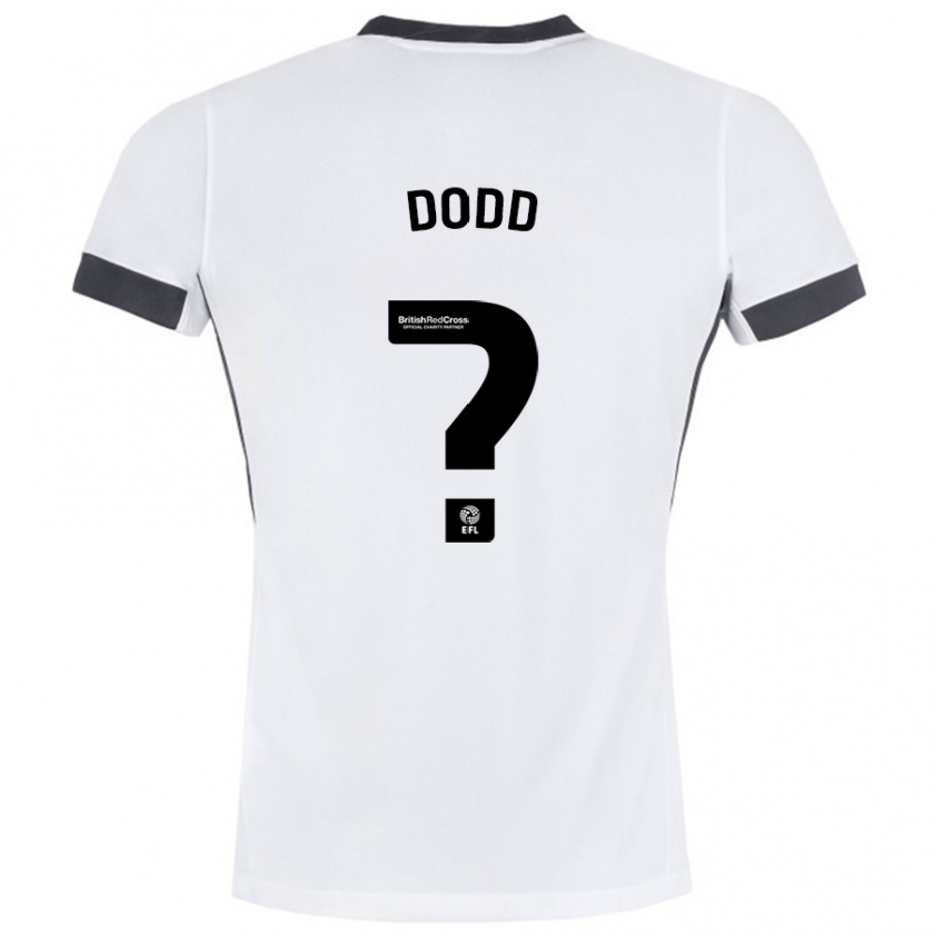 Kandiny Hombre Camiseta Taylor Dodd #0 Blanco Negro 2ª Equipación 2024/25 La Camisa Chile