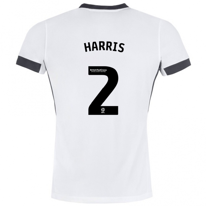 Kandiny Hombre Camiseta Martha Harris #2 Blanco Negro 2ª Equipación 2024/25 La Camisa Chile