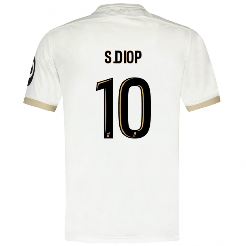 Kandiny Hombre Camiseta Sofiane Diop #10 Blanco Dorado 2ª Equipación 2024/25 La Camisa Chile