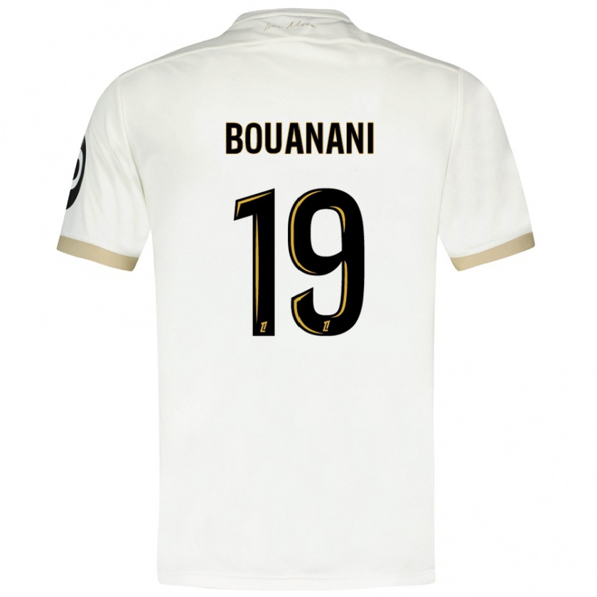 Kandiny Hombre Camiseta Badredine Bouanani #19 Blanco Dorado 2ª Equipación 2024/25 La Camisa Chile