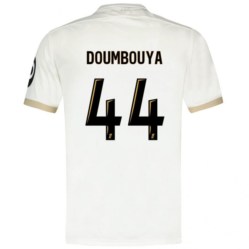 Kandiny Hombre Camiseta Amidou Doumbouya #44 Blanco Dorado 2ª Equipación 2024/25 La Camisa Chile