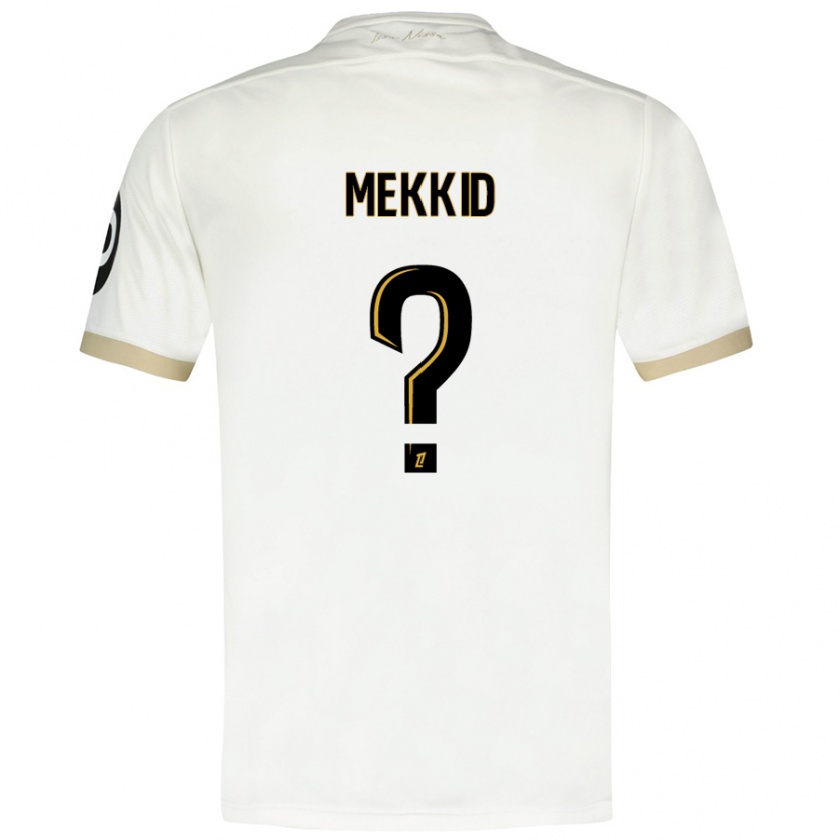 Kandiny Hombre Camiseta Ayoub Mekkid #0 Blanco Dorado 2ª Equipación 2024/25 La Camisa Chile