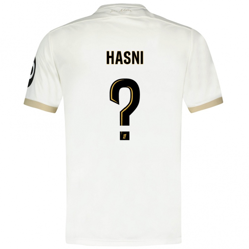 Kandiny Hombre Camiseta Zinedine Hasni #0 Blanco Dorado 2ª Equipación 2024/25 La Camisa Chile