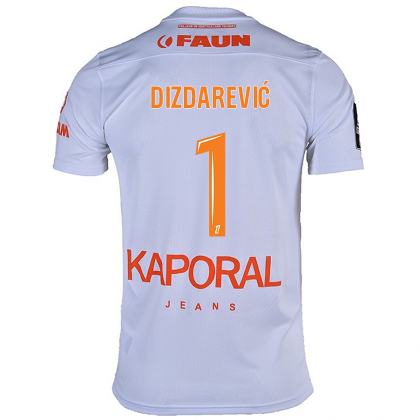 Kandiny Hombre Camiseta Belmin Dizdarevic #1 Blanco 2ª Equipación 2024/25 La Camisa Chile