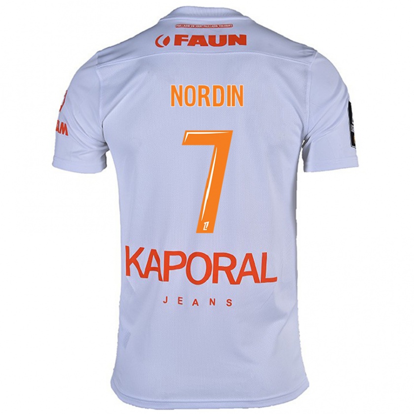 Kandiny Hombre Camiseta Arnaud Nordin #7 Blanco 2ª Equipación 2024/25 La Camisa Chile