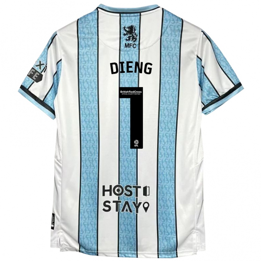 Kandiny Hombre Camiseta Seny Dieng #1 Blanco Azul 2ª Equipación 2024/25 La Camisa Chile