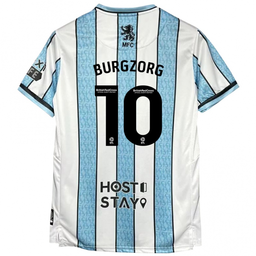 Kandiny Hombre Camiseta Delano Burgzorg #10 Blanco Azul 2ª Equipación 2024/25 La Camisa Chile